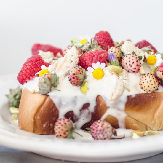 Berry & Ricotta Brick Toast - Recipe photo by sundiegoeats