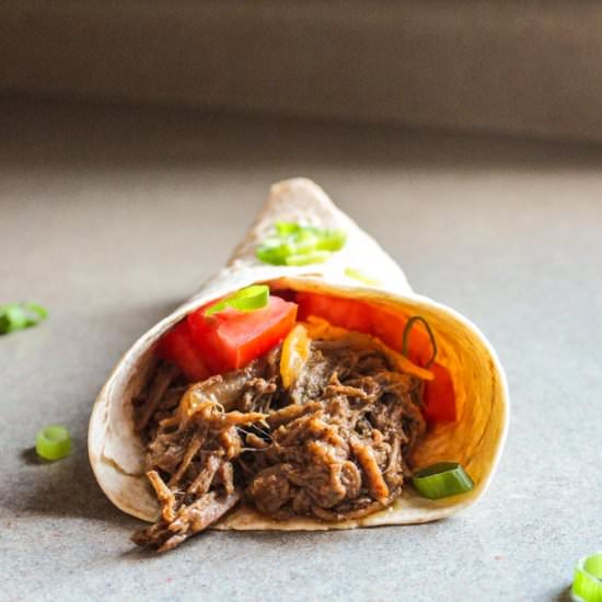 Shredded Slow Cooker Beef Fajitas - Recipe photo by Lisa G Cooks