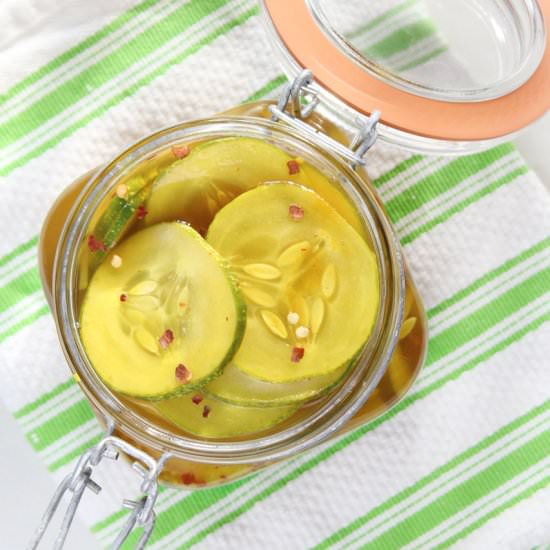 Sweet & Spicy Quick Pickles - Recipe photo by aSipofBliss