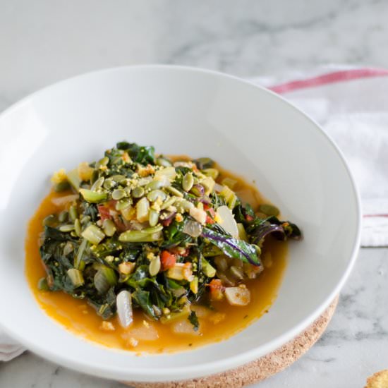 Southern Greens & Corn Bread - Recipe photo by TheNomadicWife