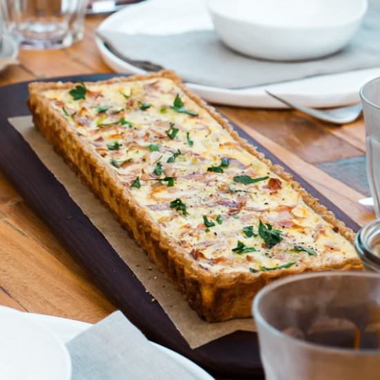 Prosciutto Leek Quiche - Recipe photo by gatheranddine