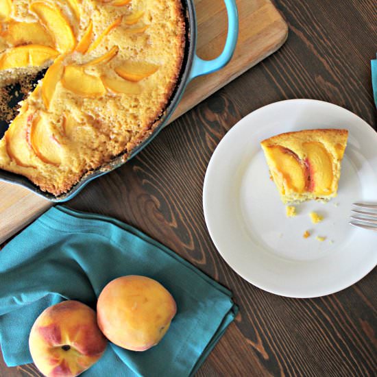 Peach Cornmeal Cake - Recipe photo by spoonfulosugar