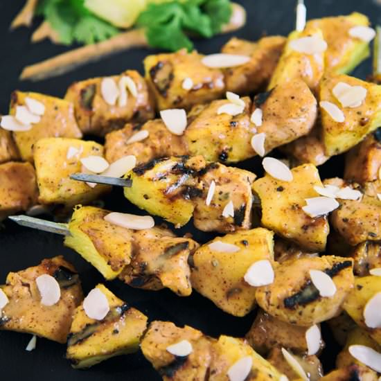 Pineapple Almond Chicken Skewers - Recipe photo by PaleoLeap