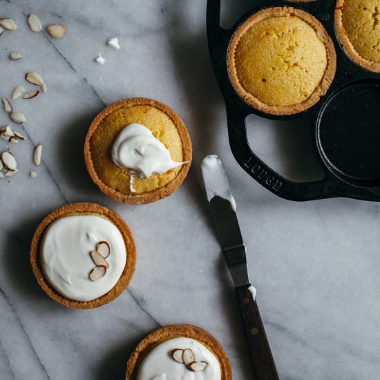 Peach Bakewell Tarts - Recipe photo by molly yeh