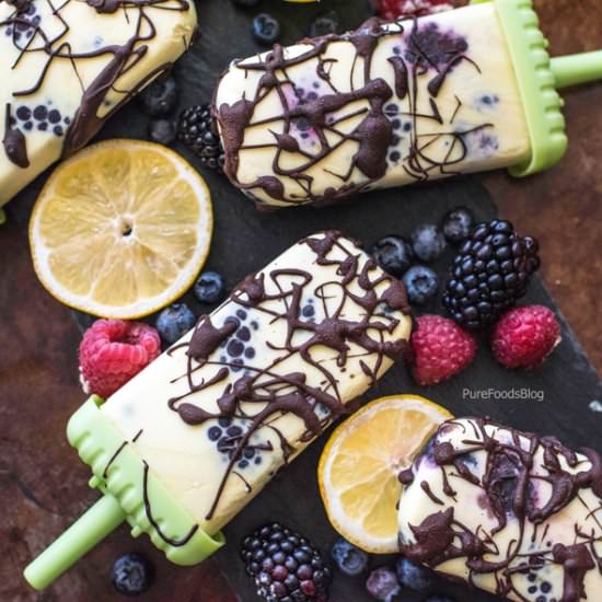 Creamy Lemon Berry Popsicles - Recipe photo by purefoodsblog