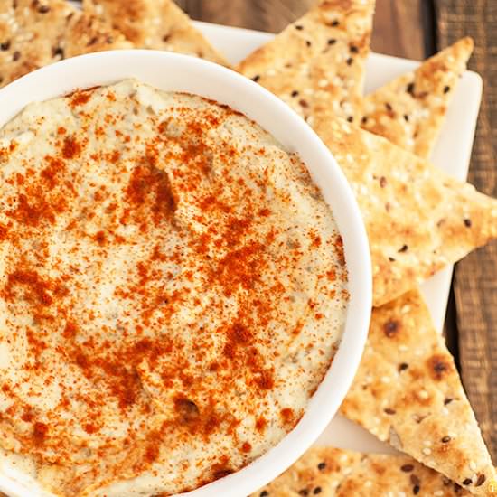 Smoky Baba Ghanoush on Toasted Pita - Recipe photo by therusticfoodie