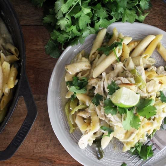 Easy Verde Skillet Pasta Bake - Recipe photo by FunnyLoveLindsay