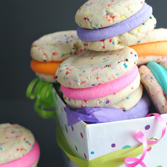 Funfetti Whoopie Pies - Recipe photo by FunSquaredBlog