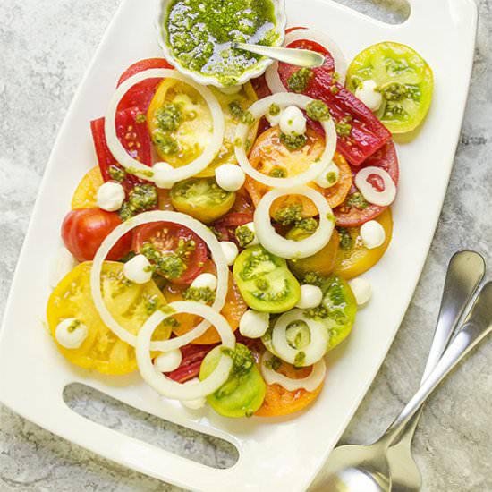 Heirloom Tomato Caprese Salad - Recipe photo by justalittlebitofbacon
