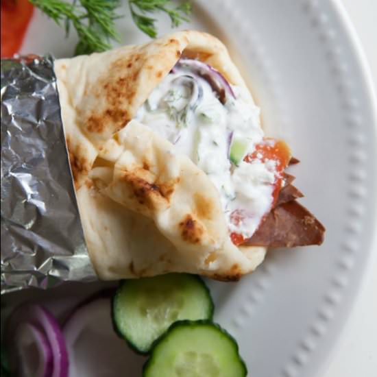Roast Beef Gyros and Tzatziki Sauce - Recipe photo by howdoesshe