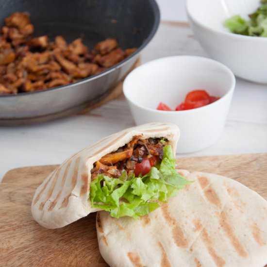 Vegan Chanterelle Pitas - Recipe photo by elephantasticvegan