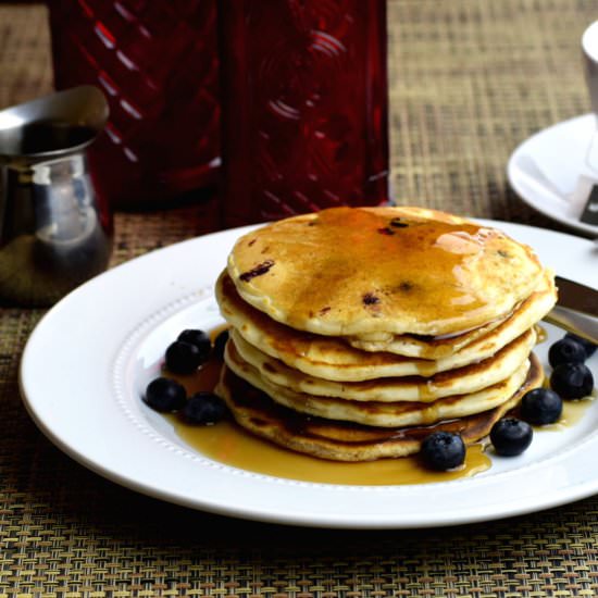 Lemon Ricotta Blueberry Pancakes - Recipe photo by DeliciousbyDesign