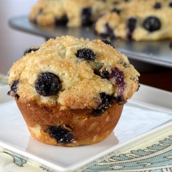 Blueberry Sour Cream Muffins - Recipe photo by For the Love of Cooking