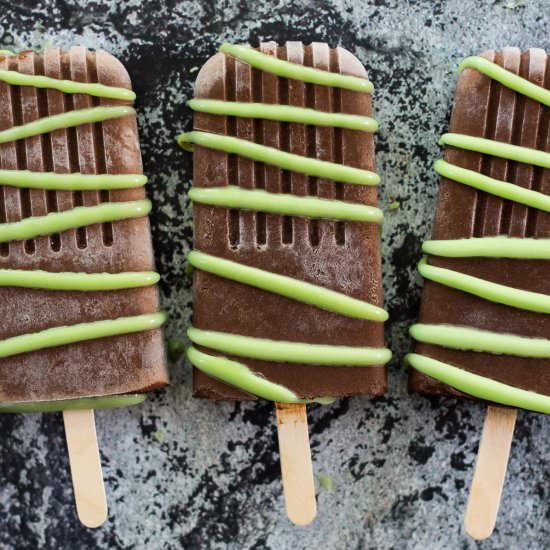 Mint Chocolate Fudgesicles - Recipe photo by thegirlonbloor