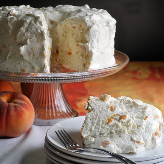 Peaches and Cream Angle Food Cake - Recipe photo by BatterandDough