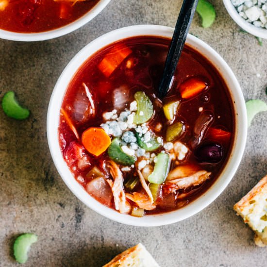 Slow Cooker Buffalo Chicken Chili - Recipe photo by thewholebite