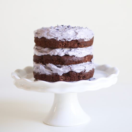 Chocolate Lavender Aquafaba Cake - Recipe photo by pure ella