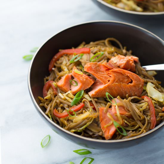 Honey Lime Salmon with Soba Noodles - Recipe photo by meaningfuleats