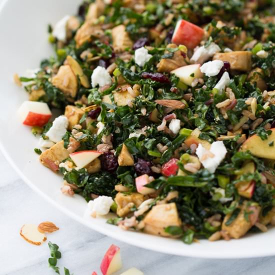Chicken, Kale & Wild Rice Salad - Recipe photo by meaningfuleats