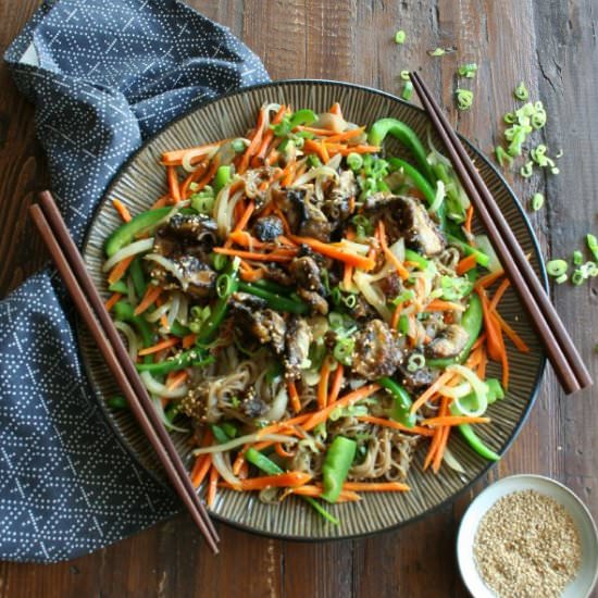 Portobello Japchae - Recipe photo by culinarytribune