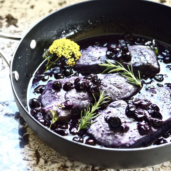10 Minute Blueberry Pork Chops - Recipe photo by Pure and Simple Nourishment