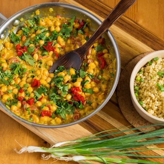 Curried Chickpeas - Recipe photo by boastfulfood