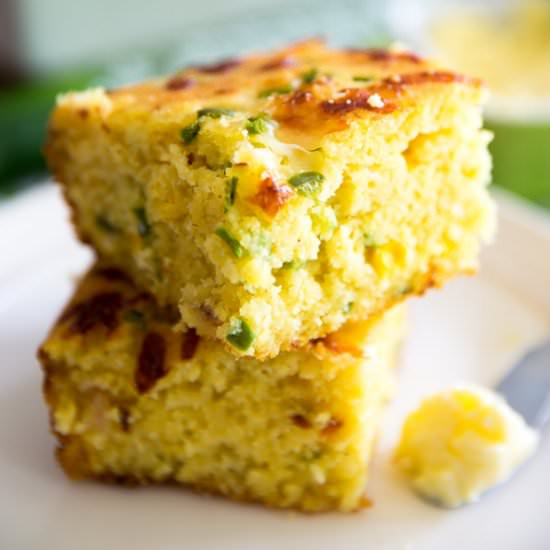 Jalapeño Cheddar Cornbread - Recipe photo by EvilTwinKitchen