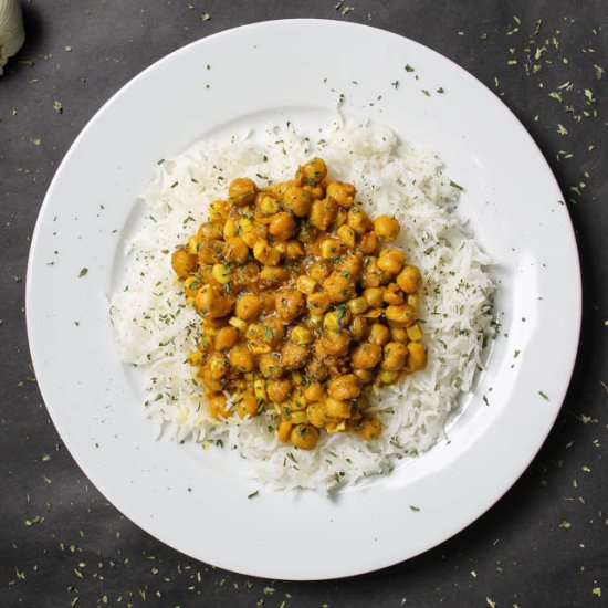 Chickpea Curry and Basmati Rice - Recipe photo by strawberry17