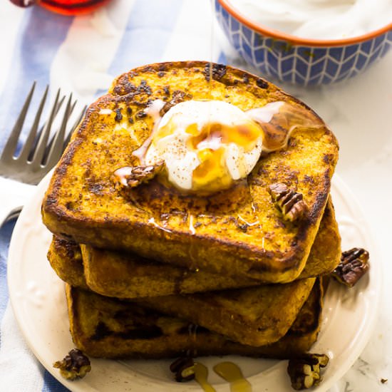 Skinny Pumpkin Vegan French Toast - Recipe photo by jessicainthekitchen