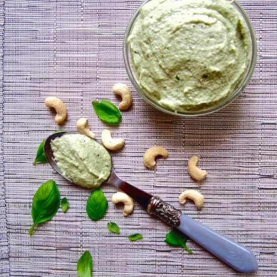 Quick & Easy Cashew Basil Cheese - Recipe photo by Vegan Chickpea