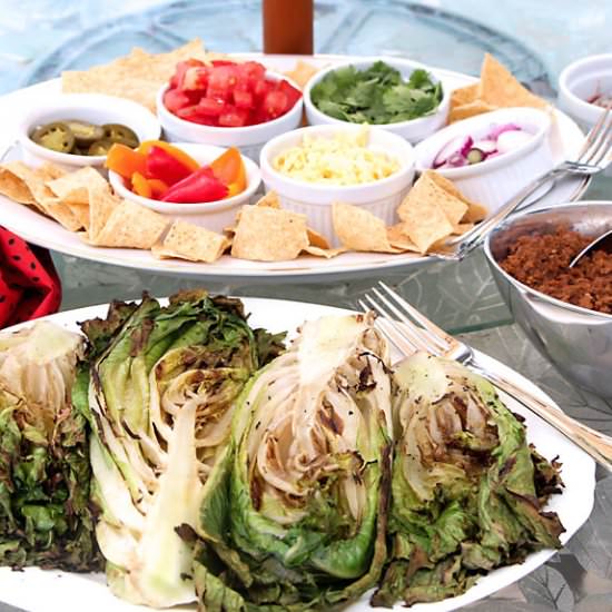 Grilled Romaine Taco Salad Bar - Recipe photo by iwilkerson