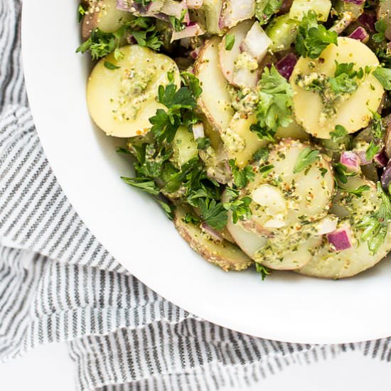 No-Mayo Grainy Mustard Potato Salad - Recipe photo by honestlynourished