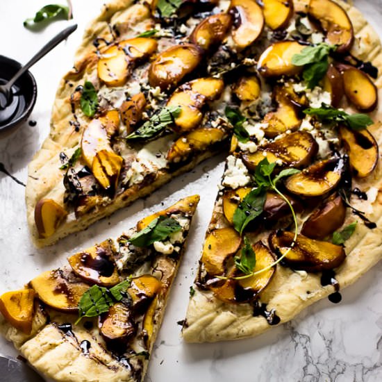Grilled Peach, Basil and Cheese - Recipe photo by jessicainthekitchen