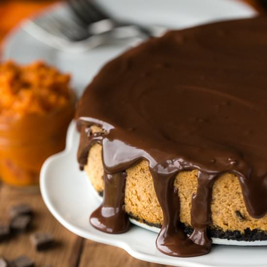 Chocolate Pumpkin Cheesecake - Recipe photo by simplystacie