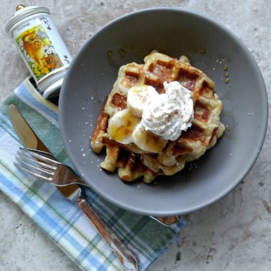 Banana Pumpkin Pie Spice Waffles - Recipe photo by thegardeningcook