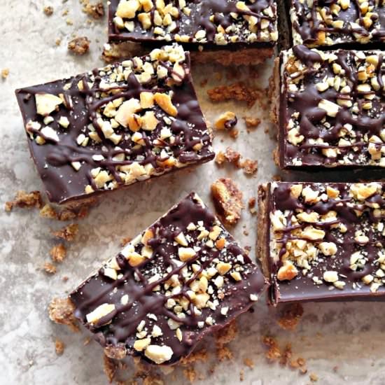 No Bake Peanut butter bars - Recipe photo by thegardeningcook