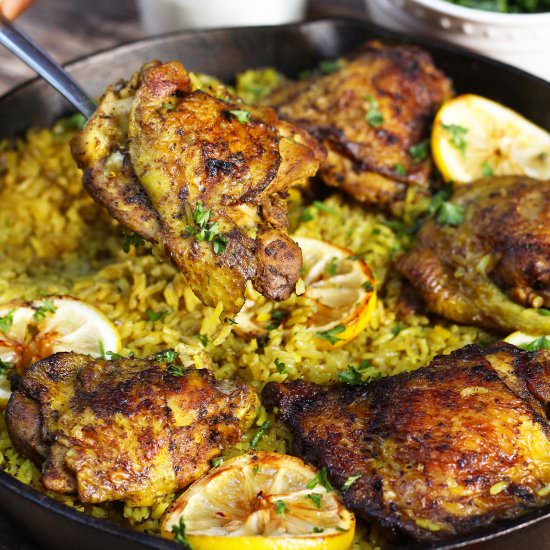Middle Eastern Chicken & Rice - Recipe photo by evseats