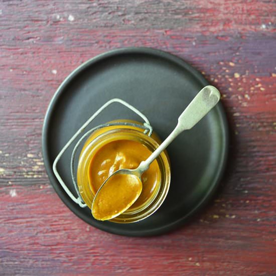 Ancho Chili Peach Blender BBQ Sauce - Recipe photo by AnEdibleMosaic