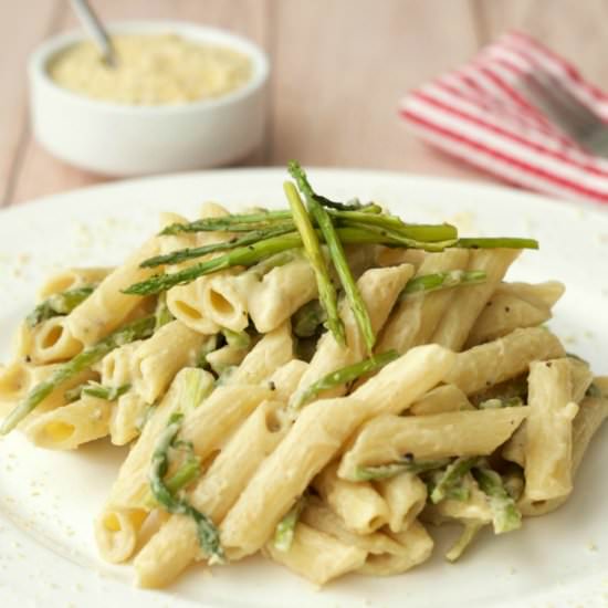 Creamy Asparagus Pasta - Recipe photo by lovingitvegan