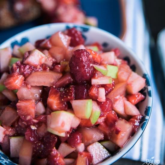 Strawberry Raspberry Salsa - Recipe photo by PaleoLeap