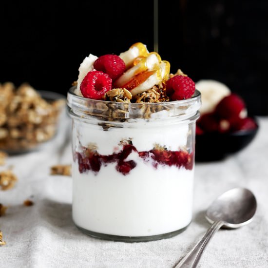 5-Ingredient Peanut Butter Granola - Recipe photo by ambitiouskitchen