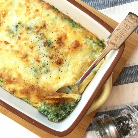 Crustless spinach quiche - Recipe photo by Sherbakes