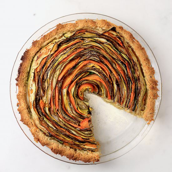 Paleo Spiral Vegetable Tart - Recipe photo by My PCOS Kitchen