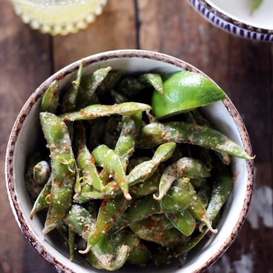 Edamame with Lime and Paprika - Recipe photo by thepasticheblog
