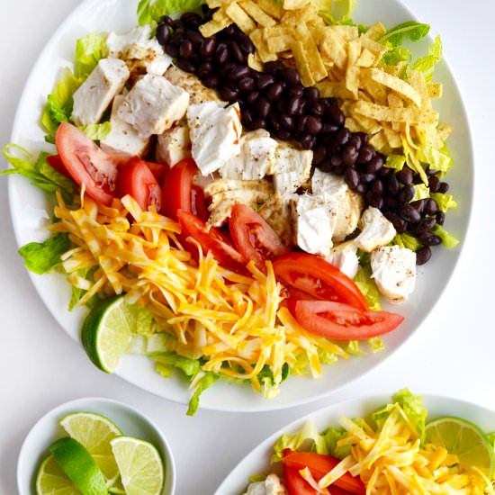 Fish Taco Salad + Avocado Dressing - Recipe photo by justataste