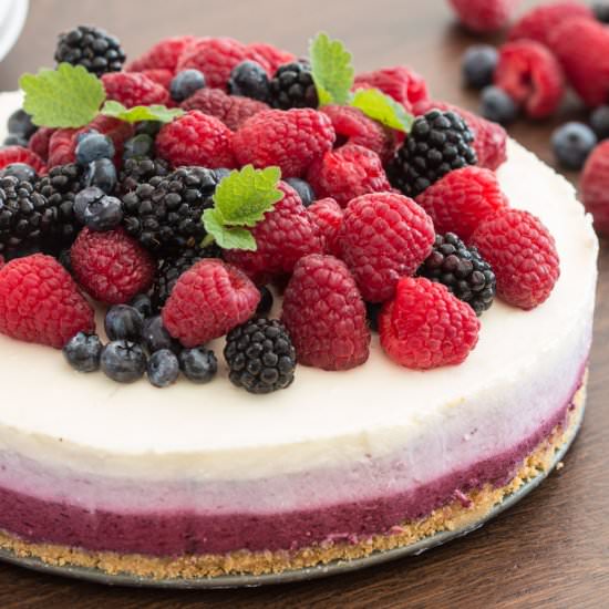 Ombre Berry Cheesecake - Recipe photo by Home Cooking Adventure