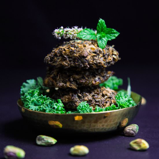 Spinach, Kale and Pistachio Fritter - Recipe photo by Berries And Spice