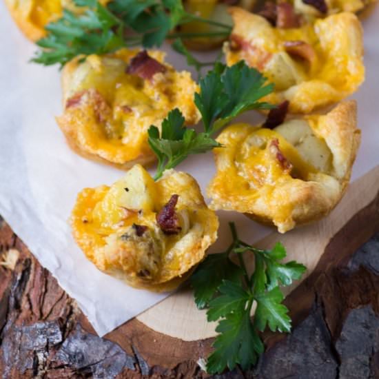 Potato Cheese Bacon Mini Tarts - Recipe photo by noshingwiththenolands