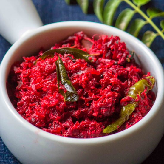 Beetroot Thoran / Beetroot Stir Fry - Recipe photo by Palaharam