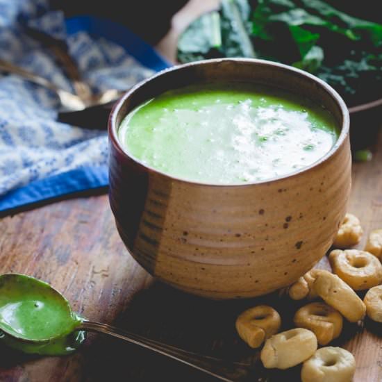 4 ingredient Kale Cheddar Soup - Recipe photo by healthy seasonal recipes